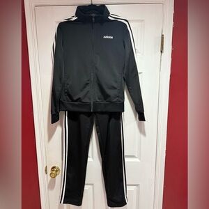 Adidas Black Tracksuit with White Accents
